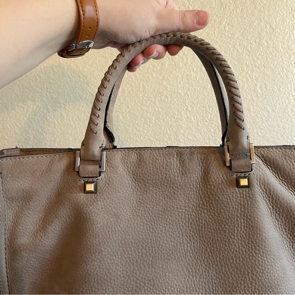 REBECCA MINKOFF Leather Calf Hair Graphit Multi Regan Satchel Removable Strap - Picture 8 of 15